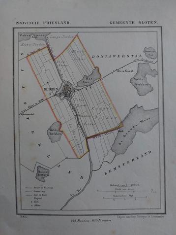 34 / Sloten - Klein Gaast Litho J. Kuyper 1865 beschikbaar voor biedingen