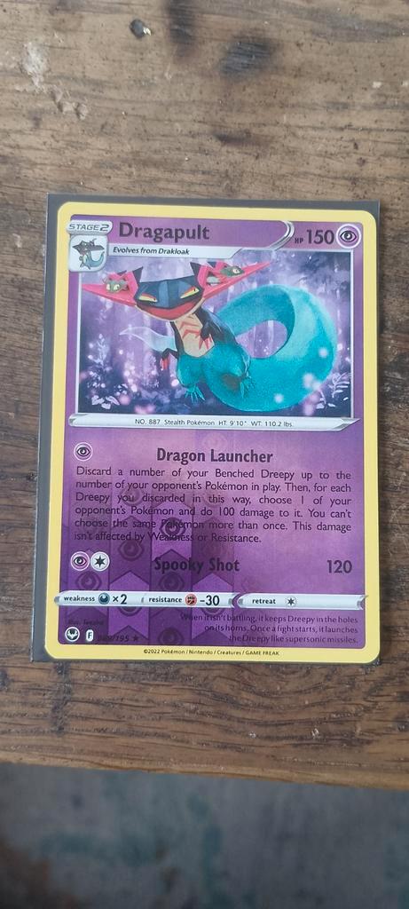 Dragapult reverse holo silver Tempest, Hobby en Vrije tijd, Verzamelkaartspellen | Pokémon, Zo goed als nieuw, Losse kaart, Ophalen of Verzenden