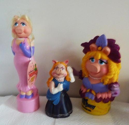 3 x Miss Piggy Muppets 2 soaky + 1 spaarpot Sparkasse, Verzamelen, Film en Tv, Gebruikt, Tv, Actiefiguur of Pop, Verzenden