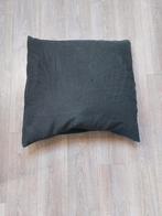 2 Donsveren Kussens met Linnen Hoes - 75x75 cm, Ophalen, Nieuw, Zwart, Vierkant
