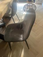 6 eetkamerstoelen grijs & roze, Huis en Inrichting, Stoelen, Ophalen, Gebruikt, Overige kleuren, Stof
