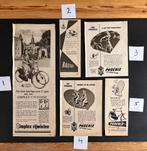 5 advertenties ‘Raleigh’, ‘Simplex’ en ‘Phoenix’ fietsen, Verzamelen, Ophalen of Verzenden, 1940 tot 1960, Knipsel(s)