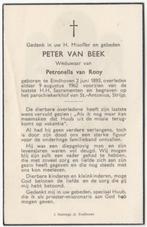 Peter van Beek 1893 Eindhoven + 1962 Eindhoven, 69 jr, Verzenden