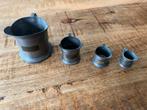 Antieke Tinnen Maatbekers - Set van 4, Antiek en Kunst, Ophalen of Verzenden