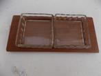 bakjes salontafel pinda snack sausbakjes retro teak vintage, Ophalen of Verzenden, Gebruikt
