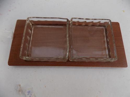 bakjes salontafel pinda snack sausbakjes retro teak vintage, Huis en Inrichting, Woonaccessoires | Overige, Gebruikt, Ophalen of Verzenden