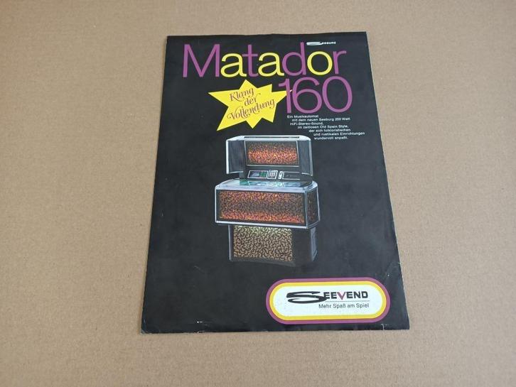 Flyer: Seeburg Matador-160 (1972) jukebox, Verzamelen, Automaten | Jukeboxen, Gebruikt, Seeburg, 1950 tot 1960, Verzenden
