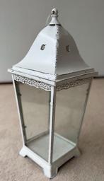 Brocante metalen lantaarn, Ophalen, Gebruikt, 50 tot 75 cm, Wit