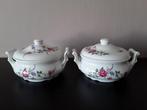2 vintage dekschalen met bloemmotief (Jarolina), Ophalen of Verzenden