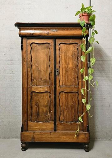 Antieke brocante eiken Biedermeier meidenkast vintage kast  beschikbaar voor biedingen