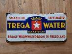 Emaille bord reclamebord Trega, Ophalen of Verzenden, Gebruikt, Reclamebord