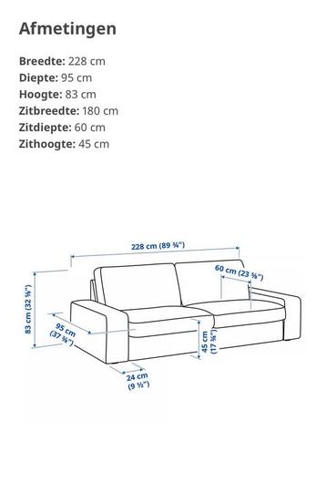 Witte 3-zits bank KIVIK - afbeelding 3