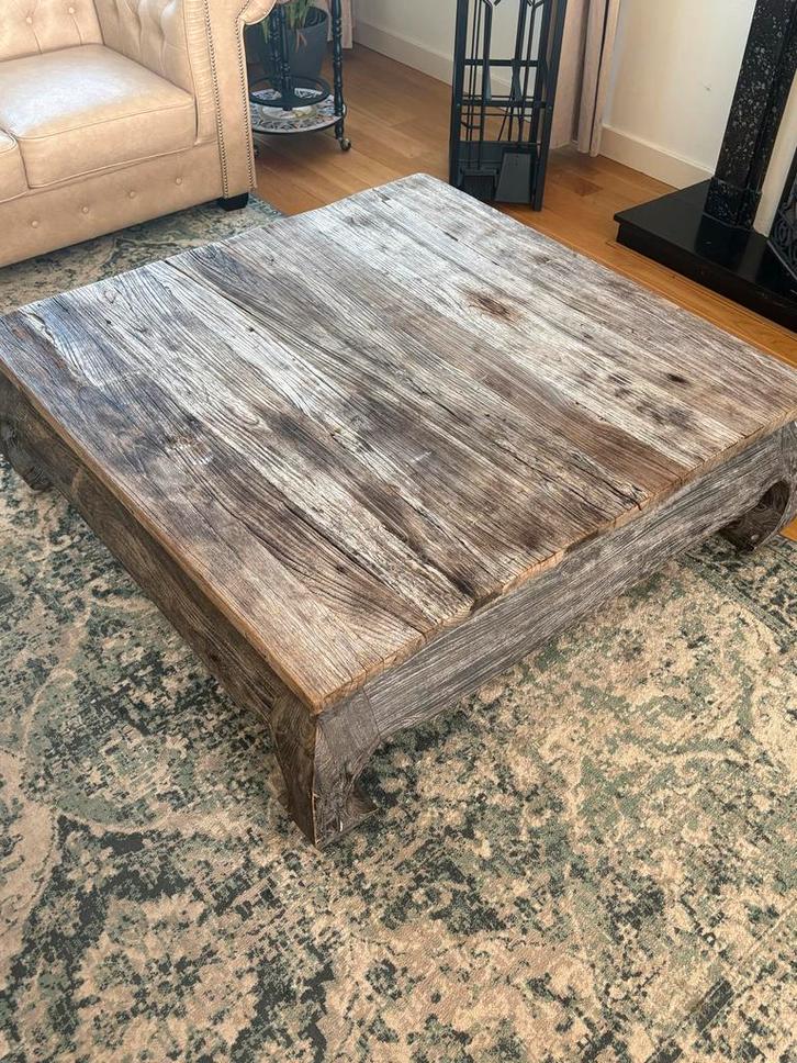 Authentieke Opium Tafel, Huis en Inrichting, Tafels | Salontafels, Gebruikt, Minder dan 50 cm, 100 tot 150 cm, Vierkant, Overige houtsoorten