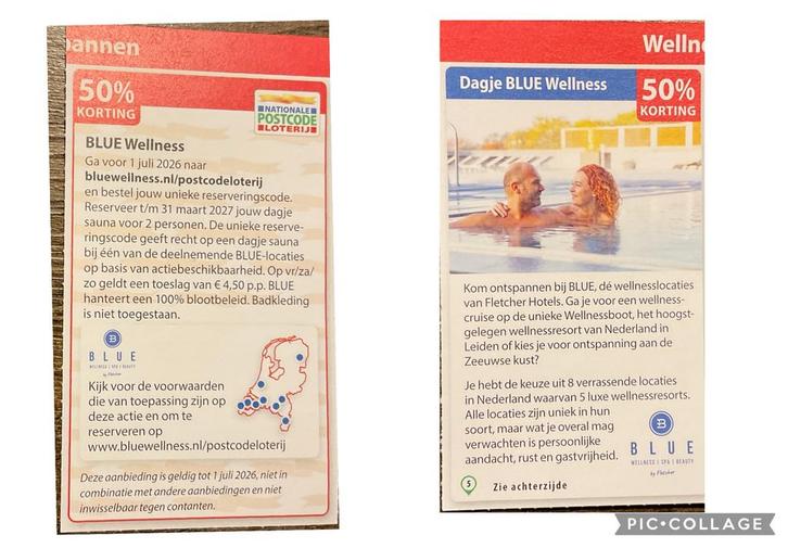 Kortingsbon voor BLUE Dagje Sauna (KWF), Tickets en Kaartjes, Kortingen en Cadeaubonnen, Drie personen of meer, Spa of Sauna, Kortingsbon