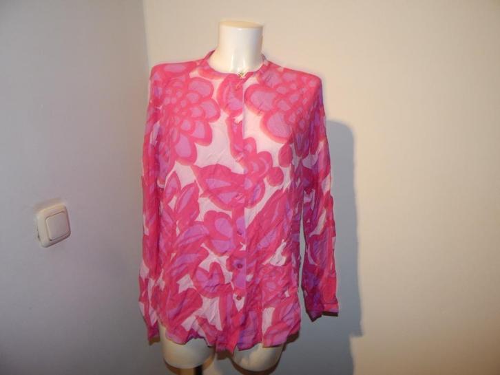 Fabienne Chapot mooie blouse roze paars tinten bloemen 38, Kleding | Dames, Blouses en Tunieken, Zo goed als nieuw, Maat 38/40 (M)