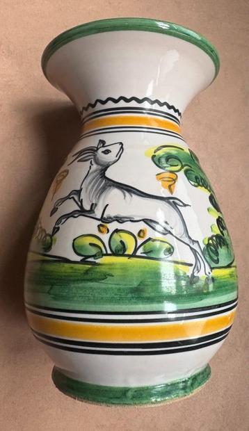 Prachtige majolica siervaas, handgemaakt en -beschilderd beschikbaar voor biedingen