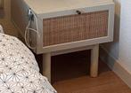 Pavia Bedside Table White - Rattan | made, Ophalen, Zo goed als nieuw, Minder dan 45 cm, Minder dan 55 cm