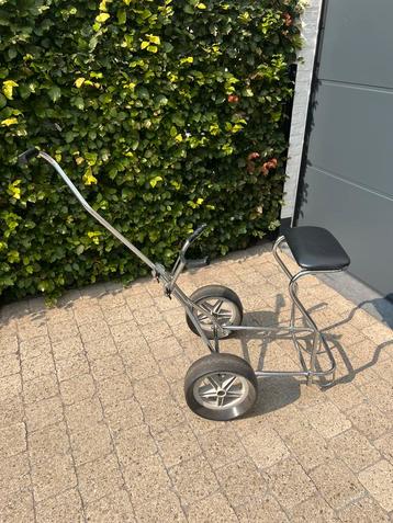 Vintage 2-wiels golftrolley met zitje (opklapbaar) beschikbaar voor biedingen