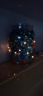 Knikker lampje, knikkers met kerst verlichting, Ophalen of Verzenden, Gebruikt