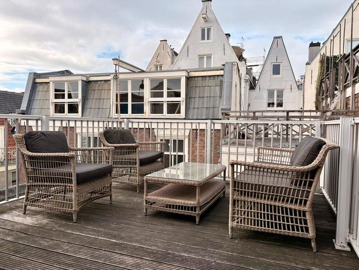 Applebee Rotan Tuinset - 2 Stoelen, loungebank & Tafel, Tuin en Terras, Tuinsets en Loungesets, Gebruikt, Tuinset, Rotan, 4 zitplaatsen