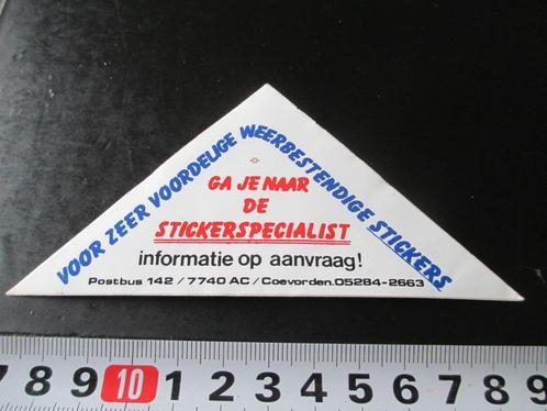 sticker coevorden de stickerspecialist postbus 142, Verzamelen, Stickers, Zo goed als nieuw, Bedrijf of Vereniging, Ophalen
