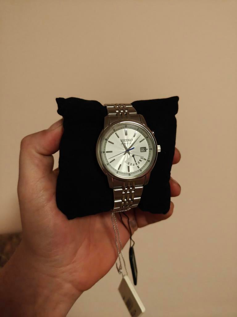 Seiko Kinetic Retrograde Day-Date NOS, Ophalen, Staal, Polshorloge, Nieuw