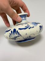 Antieke vintage Delfts blauwe vaas blauw wit porseleinen, Ophalen of Verzenden