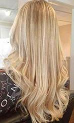 Prachtige flip in/ clip in hair lichtgoudblond 40 cm, Sieraden, Tassen en Uiterlijk, Uiterlijk | Haarverzorging, Verzenden, Zo goed als nieuw