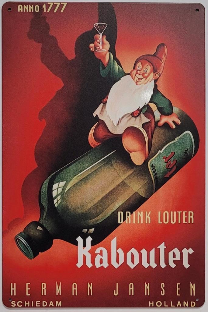 Louter kabouter fles jenever reclamebord van metaal deco, Verzamelen, Merken en Reclamevoorwerpen, Nieuw, Reclamebord, Ophalen of Verzenden