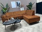 ZGAN Velvet Velours Hoekbank - Cognac - 270 x 205, Huis en Inrichting, Banken | Bankstellen, Ophalen, 250 tot 300 cm, -, -