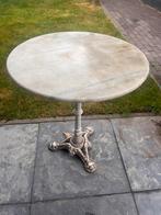 Ronde bijzettafel, marmeren blad, Huis en Inrichting, Tafels | Bijzettafels, Ophalen, Metaal of Aluminium, Rond, 55 tot 75 cm