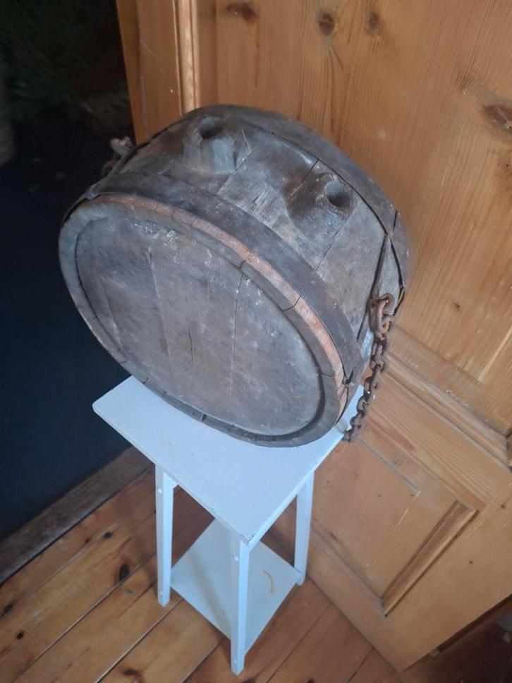 Oude houten veldfles/tonnetje, Antiek en Kunst, Antiek | Overige Antiek, Ophalen of Verzenden