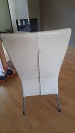 6 Stijlvolle Witte Stoelen - ophalen in Oosterbeek, Huis en Inrichting, Stoelen, Ophalen, Gebruikt, Wit, Leer