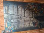 Aluminium print uniek comics verlaten gebouw, Antiek en Kunst, Ophalen