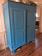 Blauwe vintage kast met deuren, Huis en Inrichting, Kasten | Kledingkasten, Ophalen of Verzenden, Gebruikt, 25 tot 50 cm, 50 tot 100 cm
