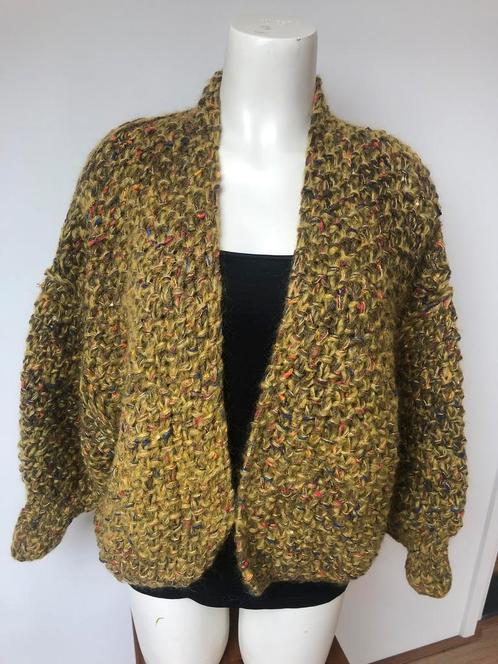 Kiro by kim oversized vest wolblend mosterd geel multicolor, Kleding | Dames, Truien en Vesten, Nieuw, Maat 42/44 (L), Geel, Ophalen of Verzenden