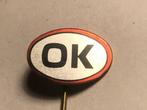 Metalen OK BRANDSTOFMERK Speld (Rood/Zwart/Aluminiumkleur)., Verzenden, Zo goed als nieuw, Merk, Speldje of Pin
