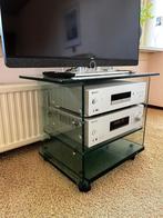 TV meubel van glas - Design met ronde hoeken, Huis en Inrichting, Kasten | Televisiemeubels, Ophalen, 50 tot 100 cm, Minder dan 100 cm