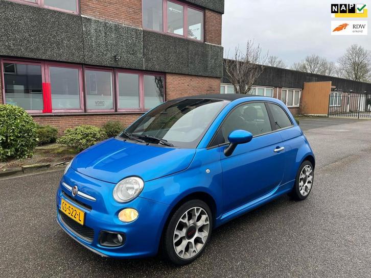 Fiat 500 C 0.9 TwinAir Turbo 500S Cabrio 16 Inch LM 1e eigen, Auto's, Fiat, Bedrijf, Te koop, 500C, Lederen bekleding, Metallic lak