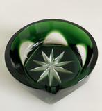 Vintage Asbak Groen Kristal 8 cm, Verzamelen, Ophalen of Verzenden, Gebruikt, Asbak
