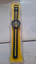 Flik flak horloge geel zwart, Ophalen of Verzenden, Zo goed als nieuw, Geel, Jongen of Meisje