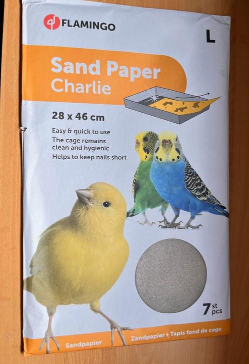 Zand papier maat L 28 x 46 cm, Dieren en Toebehoren, Vogels | Toebehoren, Zo goed als nieuw, Zand en Verzorging, Ophalen of Verzenden