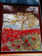 Schilderij " Red happyness ". Olieverf., Ophalen of Verzenden