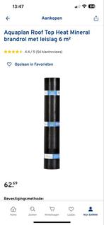 Bitumen/dakleer met leislag brandrol +- 4m2, Doe-het-zelf en Verbouw, Dakpannen en Dakbedekking, Ophalen, Overige materialen, Zwart