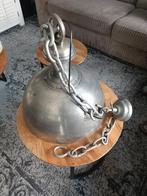 Vintage Metalen Hanglamp industrieel, Gebruikt, 50 tot 75 cm, Ophalen of Verzenden, Metaal