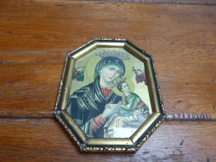 Mooi lijstje met religieuze afbeelding., Antiek en Kunst, Antiek | Religie, Ophalen of Verzenden