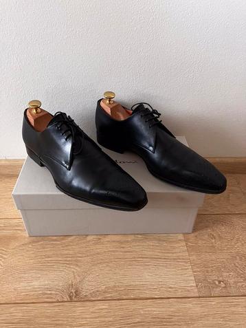 Zwarte Santoni veterschoen, maat 8 (= maat 42) beschikbaar voor biedingen