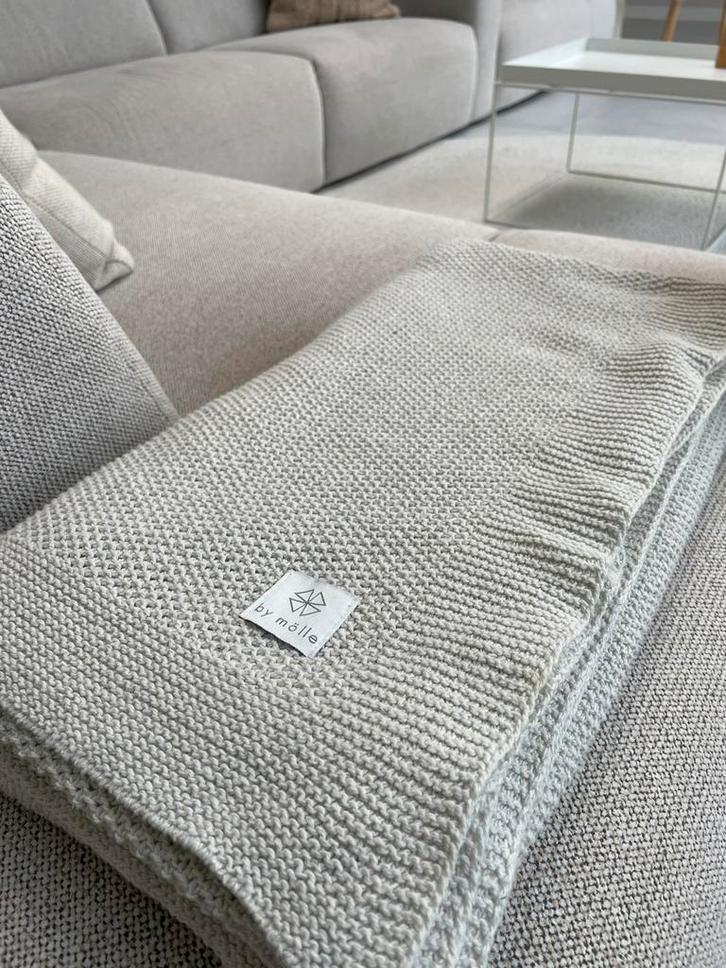 By Molle Recycled denim plaid off white, Huis en Inrichting, Woonaccessoires | Plaids en Woondekens, Zo goed als nieuw, Ophalen of Verzenden