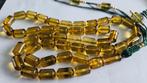 Zeldzame Caribische Groene Amber Tesbih Ketting, Ophalen of Verzenden, Overige materialen, Ketting, Met edelsteen