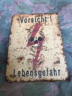 Duits WW2 metalen bord ‘ Vorsicht Lebensgefahr!’, Verzamelen, Militaria | Tweede Wereldoorlog, Duitsland, Ophalen of Verzenden